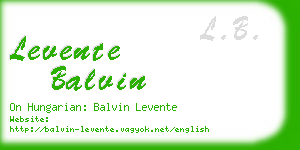 levente balvin business card